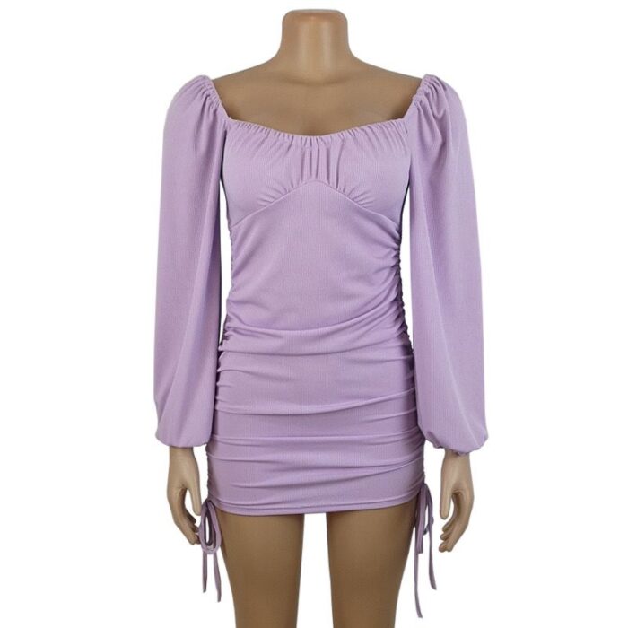 Elegant Puff Long Sleeve Dress - Image 2