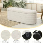 Ivory Upholstered Storage and Chair - Image 4