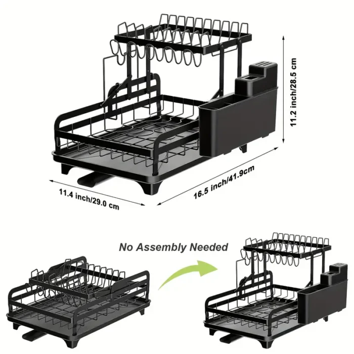 2 TIER DISH DRYING RACK - Image 3
