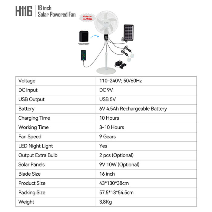 Solar Standing Fan - Image 5