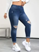 Women'S High-Waisted Stretch Denim Jeans - Image 3