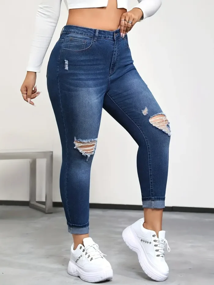 Women'S High-Waisted Stretch Denim Jeans - Image 3