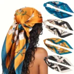 4pcs Women’s Elegant Polyester Square Scarves