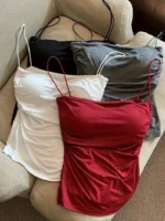 4pcs Women'S Sexy Ruched Edge Tank Tops - Image 2