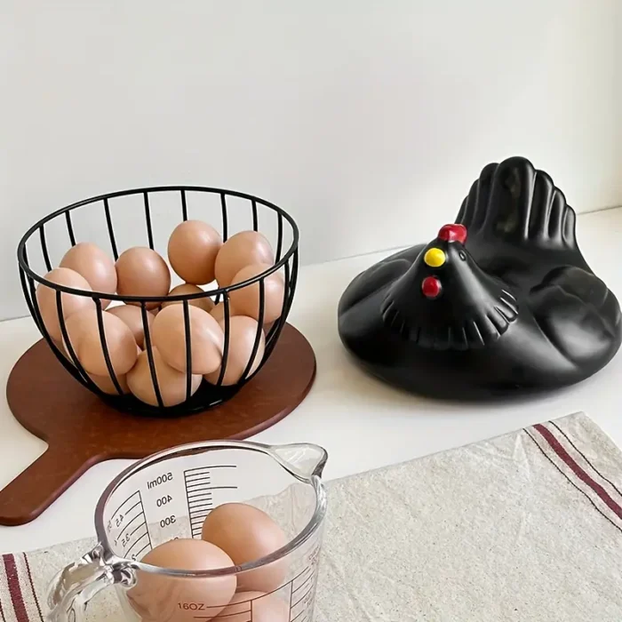 1pc Classic Resin-Lidded Egg Storage Basket - Image 3