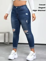 Women'S High-Waisted Stretch Denim Jeans