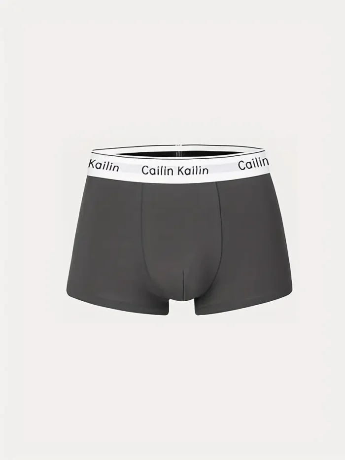 4pcs of Men's solid color flat corner underwear - Image 4