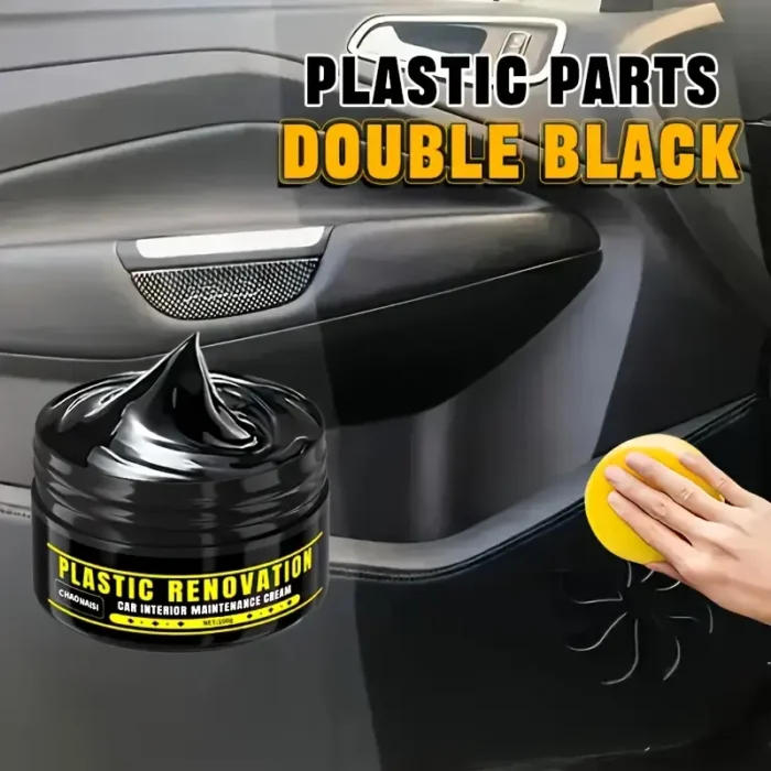 100g Car Plastic Parts Repair Kit, Black Interior Trim Wax - Image 2