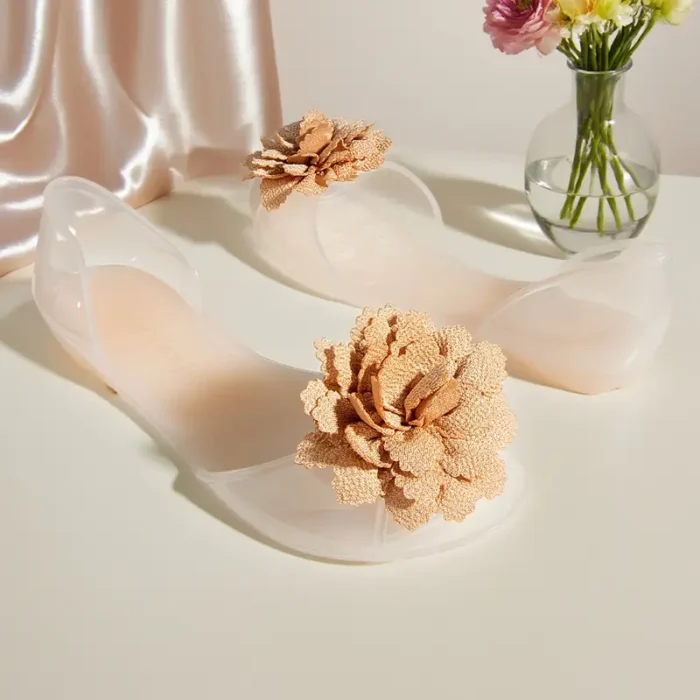 Solvimi Women's Flower Fish Mouth Jelly Sandals - Image 4