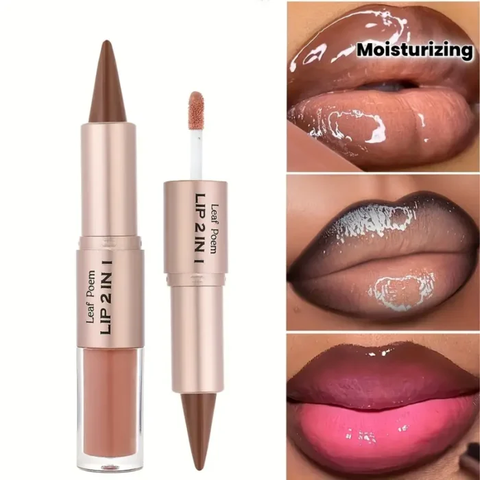 Double-Ended Lip Gloss with Matte Lip Line - Image 2
