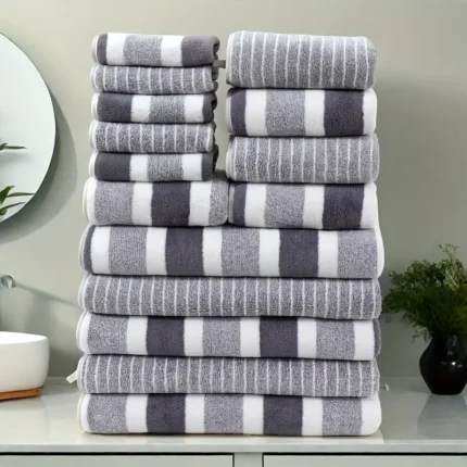 15pcs Coral Fleece Towel Set