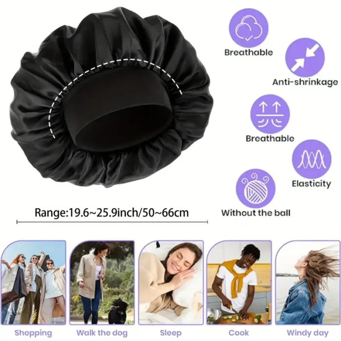 1pcs AWEGEO Women's Satin Bonnet - Image 4