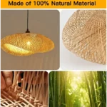 1pc Woven Bamboo Chandelier Shade - Image 2