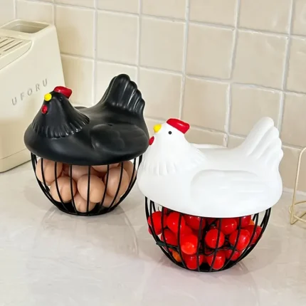 1pc Classic Resin-Lidded Egg Storage Basket