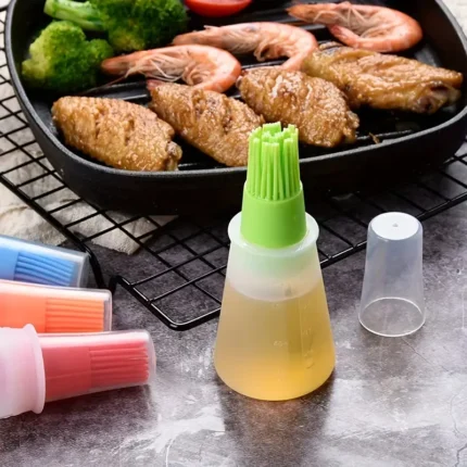 Silicone BBQ Oil Bottle with Brush & Scale