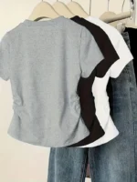 Women's Three-Piece Casual Short-Sleeve T-Shirt Set - Image 2