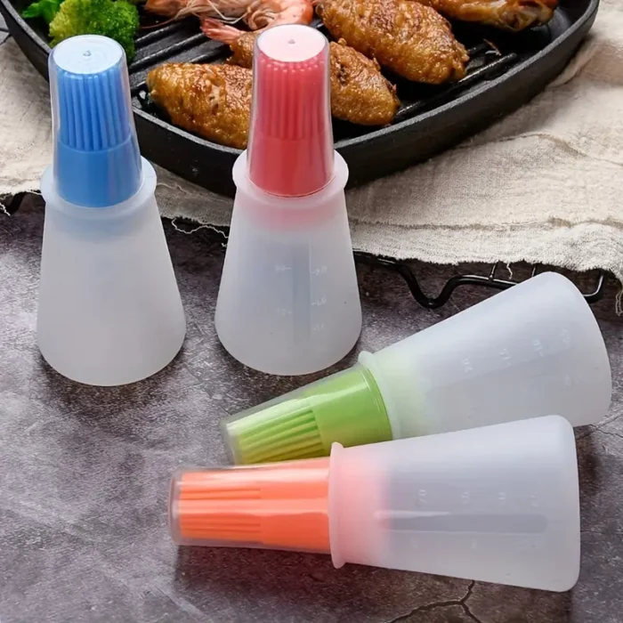 Silicone BBQ Oil Bottle with Brush & Scale - Image 5