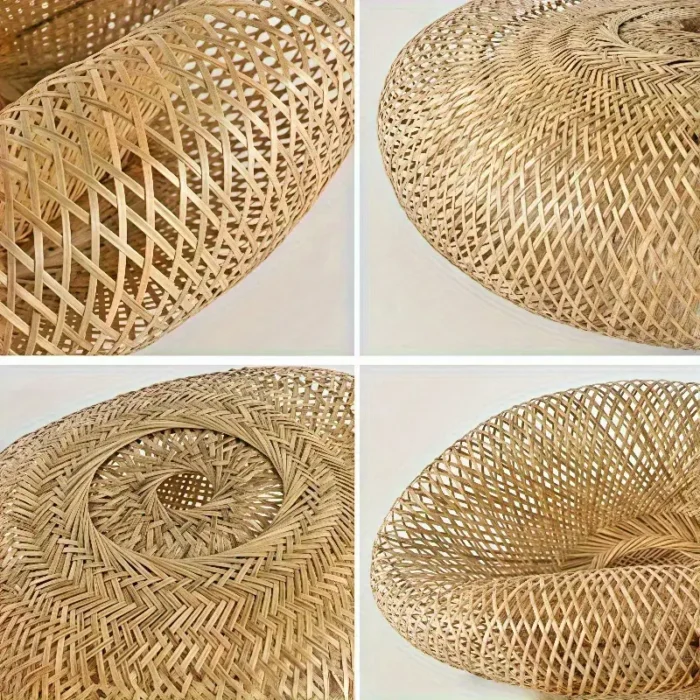 1pc Woven Bamboo Chandelier Shade - Image 5