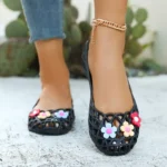 2025 New Fashion Summer Soft Sticky Floral Hollow Anti-Slip - Image 2