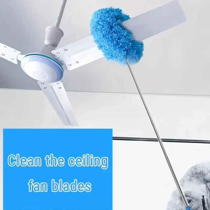 1pc Retractable Mini Fan Brush - Reusable & Washable Dust Collector for High Ceilings - Image 1