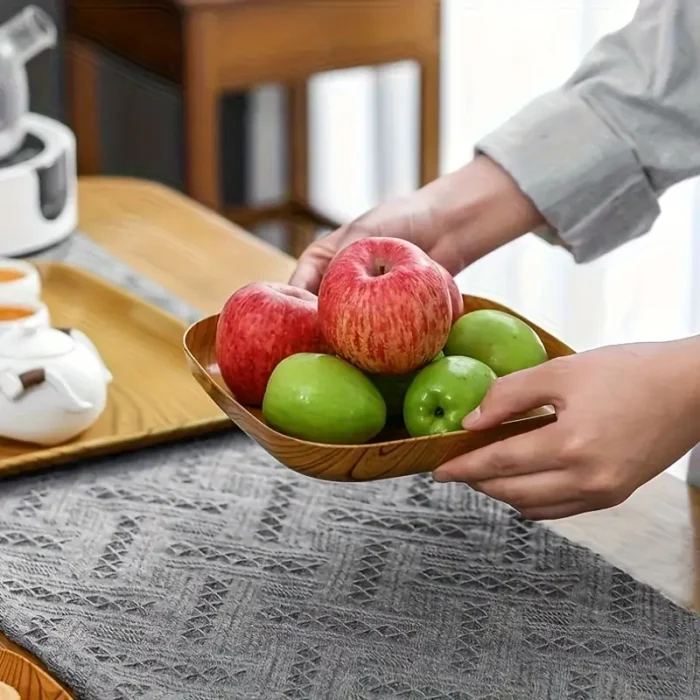 6pcs Reusable Imitation Wood Plastic Trays - Image 6