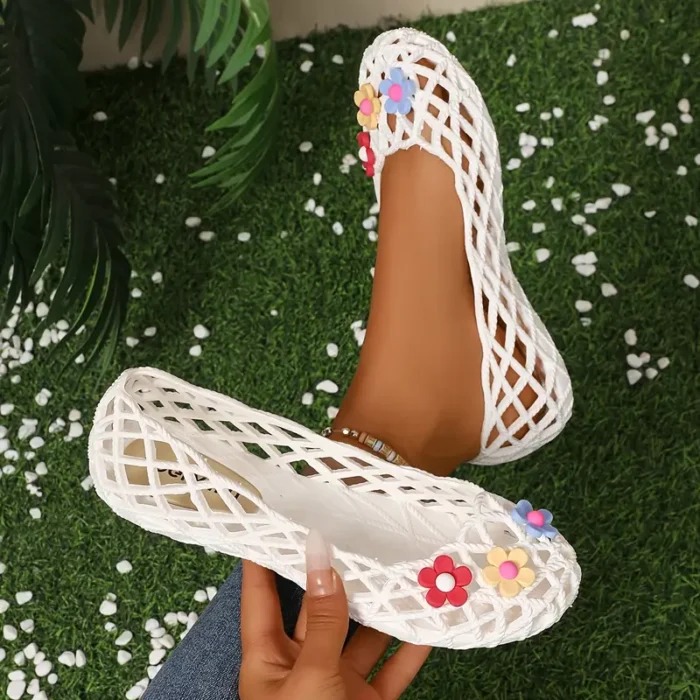 2025 New Fashion Summer Soft Sticky Floral Hollow Anti-Slip - Image 5