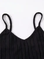 Women's Home Solid Color Black and White Gray Thong Shorts 6pcs Set - Image 3