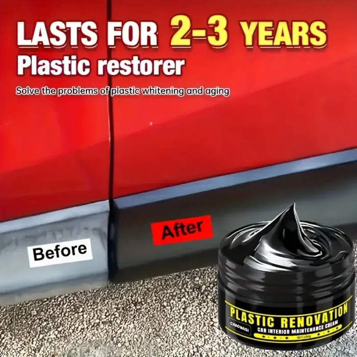100g Car Plastic Parts Repair Kit, Black Interior Trim Wax - Image 3