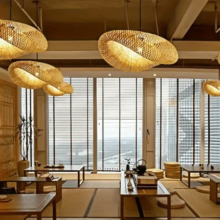 1pc Woven Bamboo Chandelier Shade