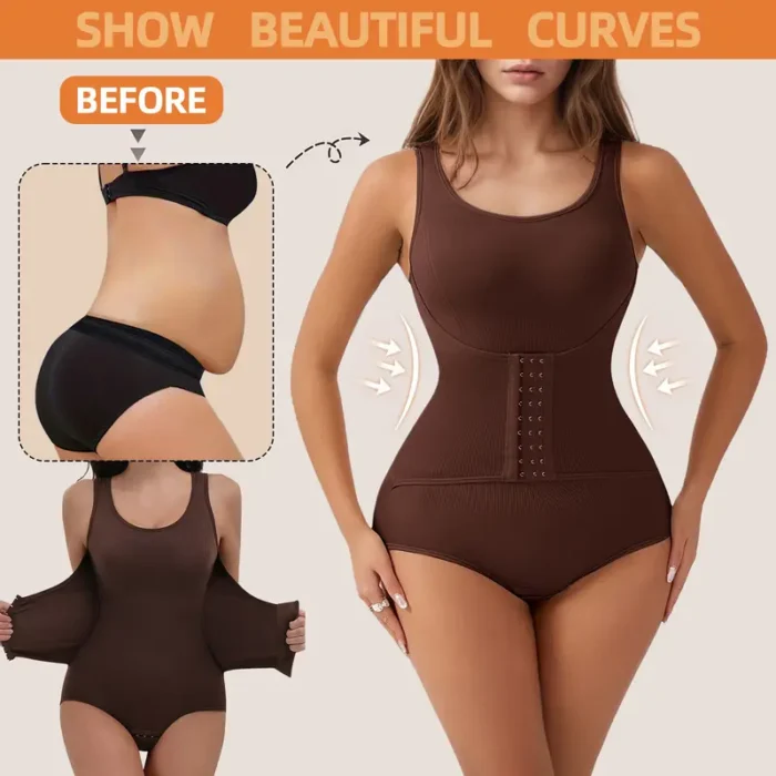 1pc Women's High Compression Shapewear Bodysuit - Image 2