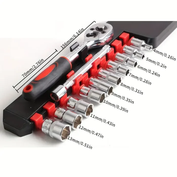 1 set of high-quality carbon steel wrenches and sockets - Image 1