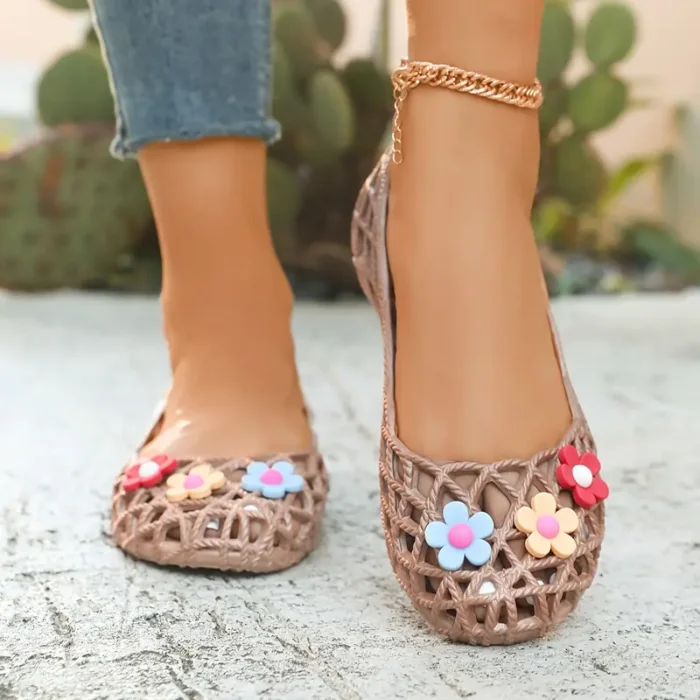 2025 New Fashion Summer Soft Sticky Floral Hollow Anti-Slip - Image 3
