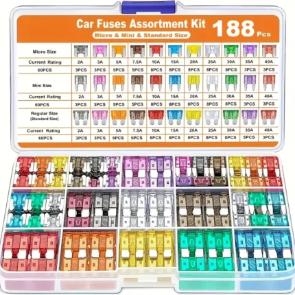 188pcs Car Fuse Assortment Kit
