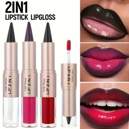Double-Ended Lip Gloss with Matte Lip Line
