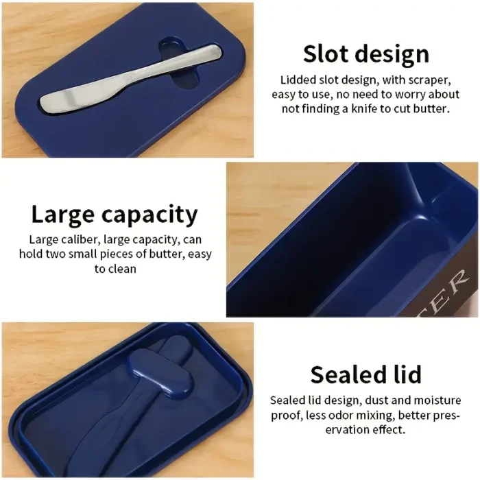 Large Capacity Butter Box with Built-In Knife - Image 4