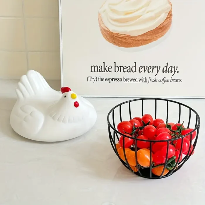 1pc Classic Resin-Lidded Egg Storage Basket - Image 2