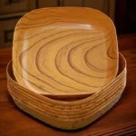 6pcs Reusable Imitation Wood Plastic Trays - Image 3
