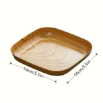 6pcs Reusable Imitation Wood Plastic Trays - Image 4