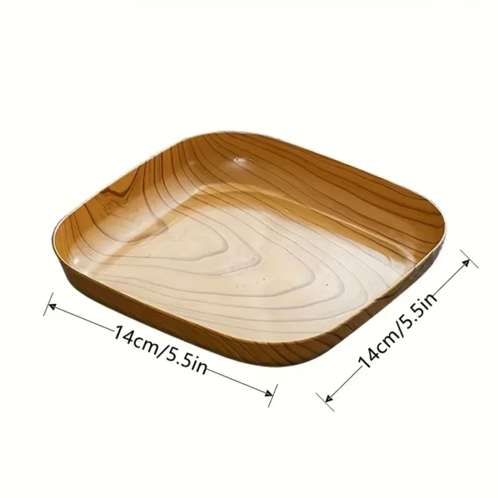 6pcs Reusable Imitation Wood Plastic Trays - Image 4