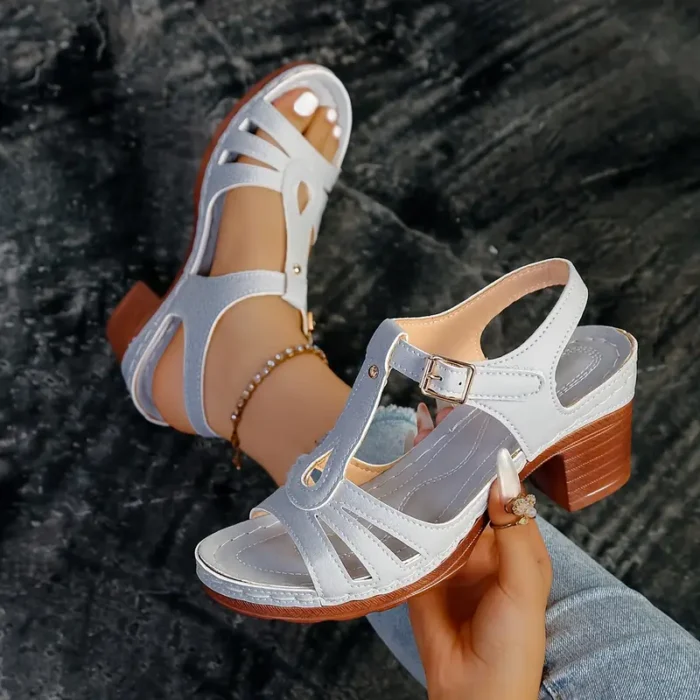 Women's Fashion Open-Toe Strappy Sandals with Adjustable Ankle Strap - Image 3